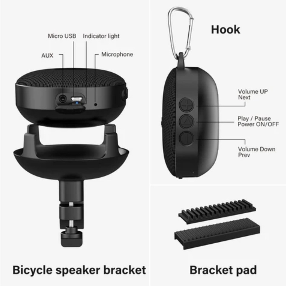 Onforu Portable Bike Waterproof Bluetooth Speaker with Bicycle Bracket